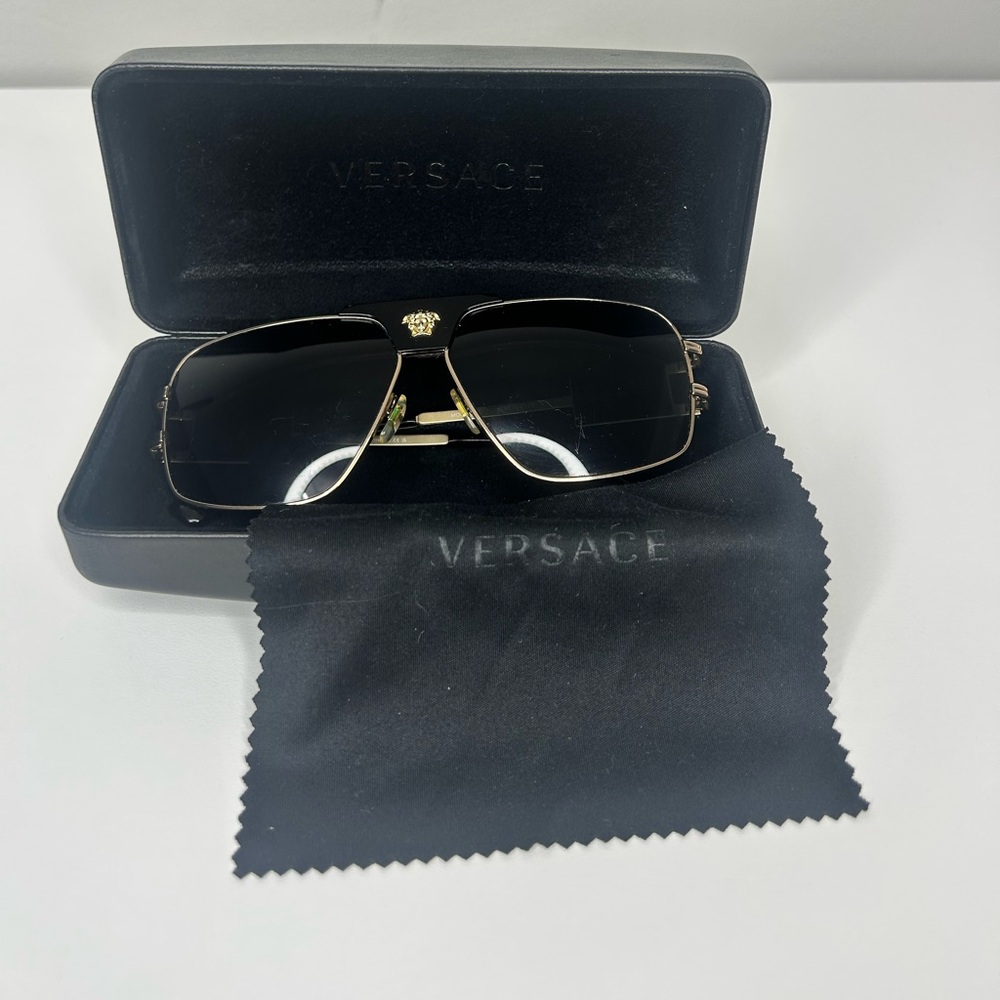 Versace Gold and Black Sunglasses with Case